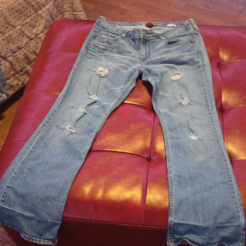 Women's Distressed Blue Jeans